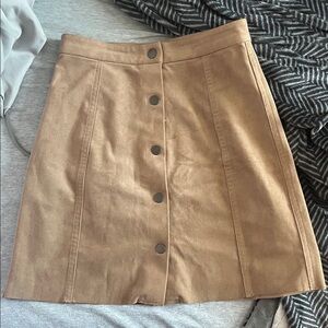 Wilfred Camel Button-Down A-Line Skirt